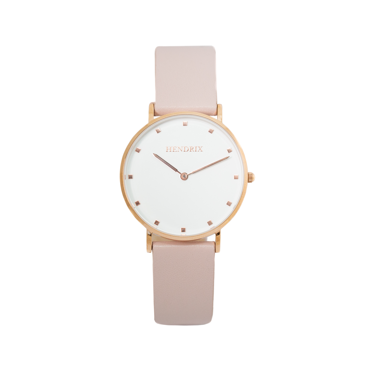 Hendrix white on pink minimal unisex leather signature watch