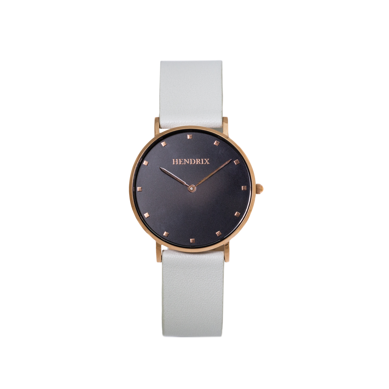 Hendrix black on grey minimal unisex leather signature watch